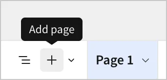 A user hovers over the add page option in the workbook footer