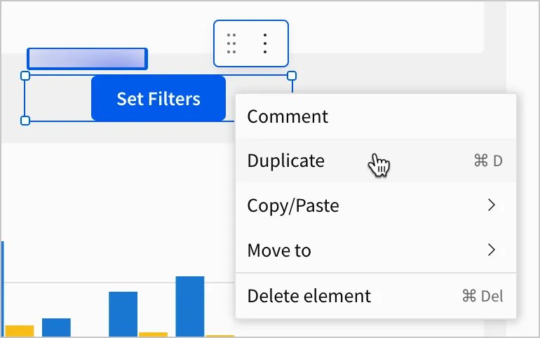 A user duplicates the Set Filters button