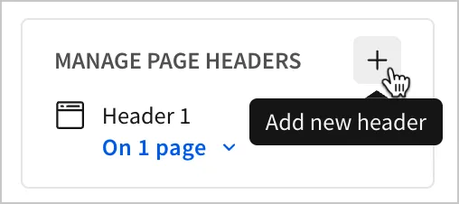 A user hovers over the add new header option.