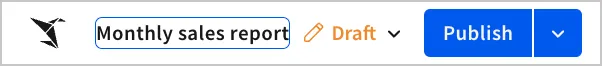 The document menu with the report name field showing Monthly sales report entered.